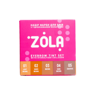 ZOLA Комплект за боядисване на вежди с колаген – сашета 5×5 мл (5 цвята)